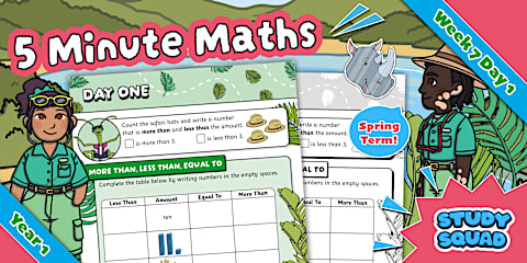Study Squad 5 Minute Maths - Year 1 Spring - Week 6 Day 4