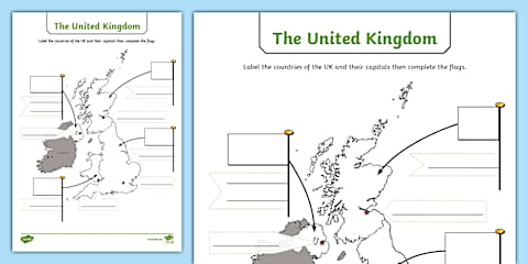 Differentiated Countries of the United Kingdom Labeling Worksheet Pack
