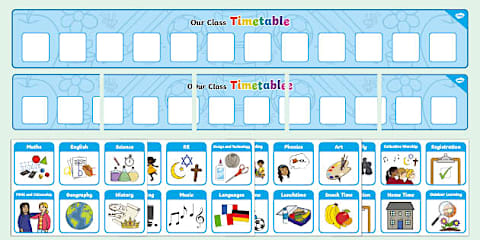 Student Using A Visual Timetable Editable Individual, Table or Group Daily Timetables