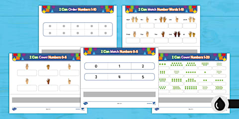 Number Skills Adapted Work Worksheets for Special Education