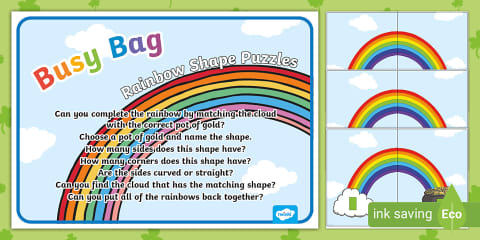 St. Patrick's Day Rainbow Number Puzzle Busy Bag Prompt Card and ...