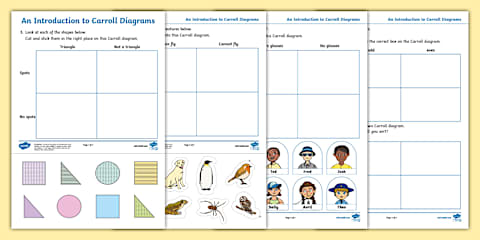 Shapes Carroll and Venn Diagram Worksheets