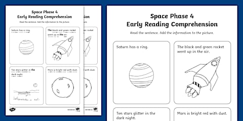 Space Phase 3 Early Reading Comprehension Activity