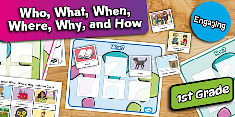 Question Words: Who, What, Where, When, Why, and How Posters
