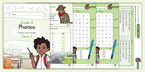 Grade 3 Phonics - Term 1 - Termly Sounds Recap - Workbook (CAPS Aligned)