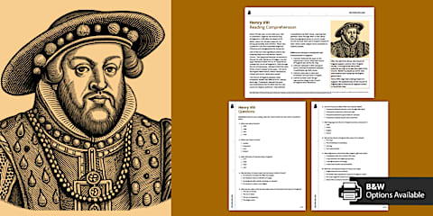 King Henry VIII Hexagon Writing Template