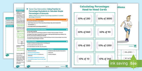 Year 6 Maths Same-Day Intervention Plan: Calculating Percentages of Amounts