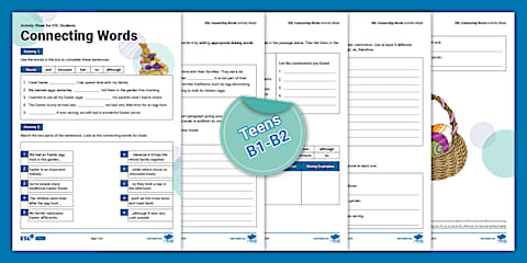 ESL Connecting Words Grammar Activity Sheet [Teens, B2]