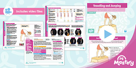 PE Mastery: Year 6 Gymnastics Travelling and Jumping Lesson 3 - Routine ...