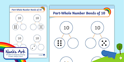 Number Bonds to 10 Robots Activity Sheet