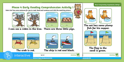Interactive PDF: Phase 4 Early Reading Comprehension Activity 2