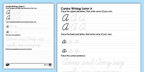 Grade 3 English SA Cursive Writing Chart Upper and Lower Case (CAPS ...