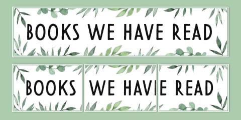 Muted Botanical Themed Our Favourite Books Display Banner