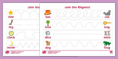 Sticky Notes Rhyming Words Rhyming Picture and Word Colouring Pages