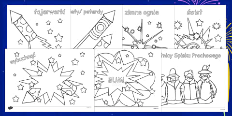 Bonfire Night Colouring Sheets Arabic