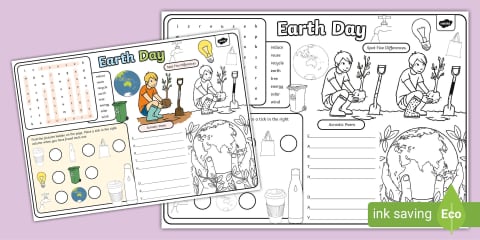 Year 1 Earth and Space Questions and Colouring Worksheets