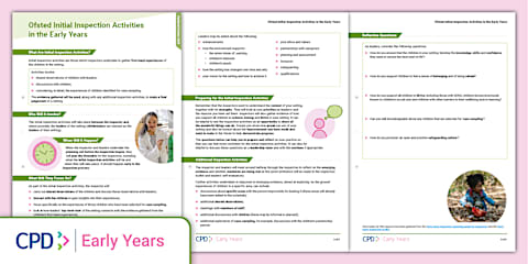 Ofsted Early Years Inspection Activities Checklist (Handout)