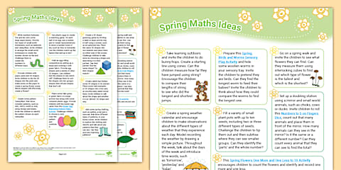 EYFS Spring Continuous Provision Planning Ideas (Reception)
