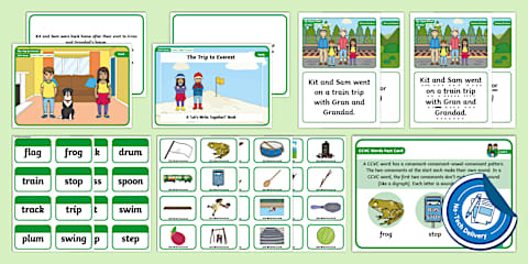 CCVC Words No-Tech Lesson Pack - Level 4 Week 2 Lesson 1