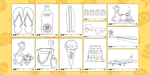 Seaside Colouring Sheets