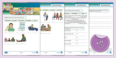 My Daily Routine Cut and Paste Sequence Activity