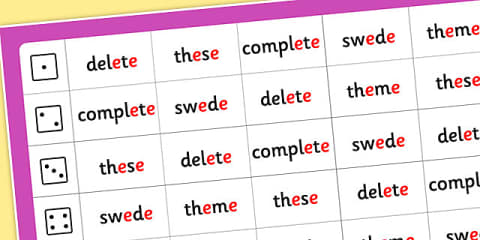 Phase 5 Real Split Digraph ee Words List Matching Cards