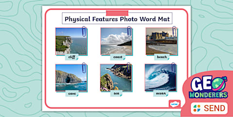 Geo Wonderers SEND KS1 The UK Pictorial Word Mat Lesson One