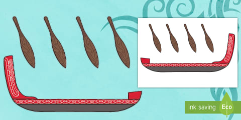 Waka Paddle Colouring Sheet