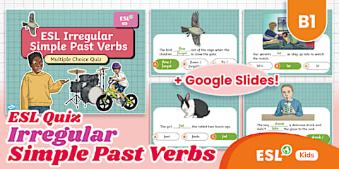 ESL Past Simple Irregular Verbs Lesson [Kids, B1]
