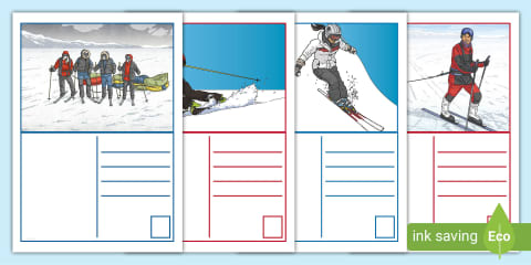 Skiing Spelling Practice Worksheet