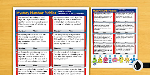 Place Value Riddle Year 5 Differentiated Challenge Cards