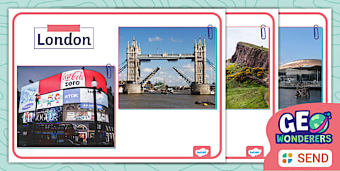Geo Wonderers KS1 The UK Pictorial Word Mat Lesson Six