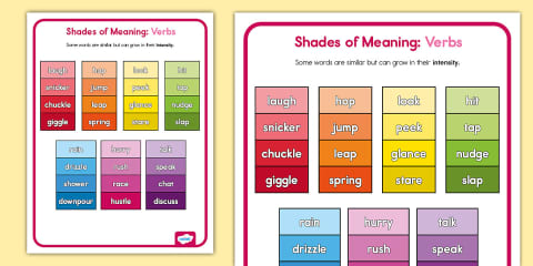 Adjectives Shades of Meaning Activity Pack