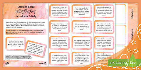 Respectful vs Disrespectful Sorting Activity