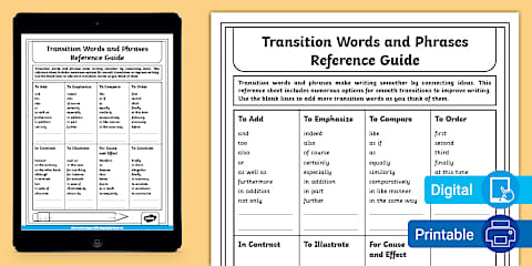 Sixth Grade Thesis and Claim Statements Reference Sheet
