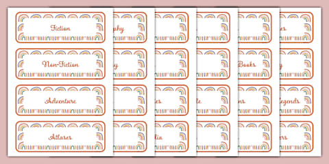 Muted Botanical Themed Acorn Library Labels