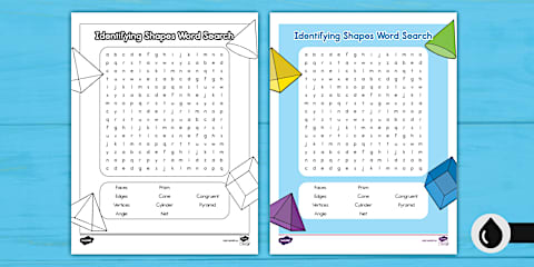Tier 3 Geometry Vocabulary Word Search for 3rd-5th Grade