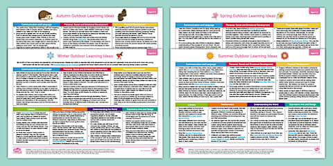 EYFS Ages 3-5 Outdoor Learning Through the Seasons Topic Planning Webs Pack