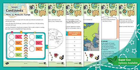 The Seven Continents of the World Fact File Template