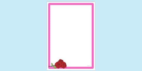 Simple Blank Realistic Rose Page Border
