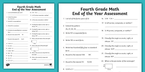 Fifth Grade End of the Year Math Assessment
