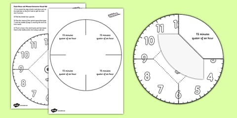 Time Writing Clocks Foldable Visual Aid Template Arabic