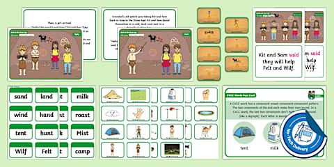 CVCC Words No-Tech Lesson Pack - Level 4 Week 1 Lesson 1
