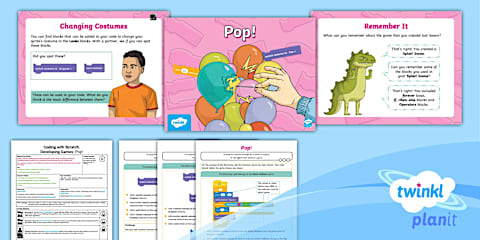 Computing: Coding with Scratch: Developing Games: Splat! Game Year 5 ...