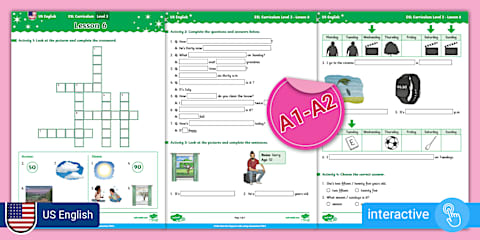 ESL Curriculum (US-English Version) Level 3, Lesson 4 Interactive Worksheet