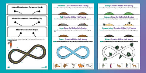 Bilateral Coordination Mirror Drawing Activity Sheets for OT