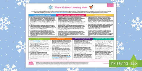 EYFS Ages 0-2 Planning Web: Summer Outdoor Learning Ideas