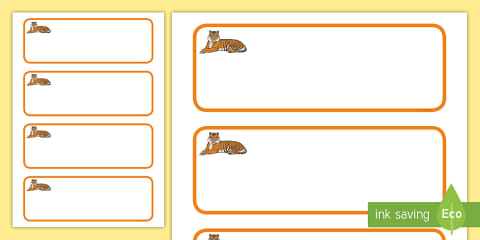 Editable Tiger Name Labels