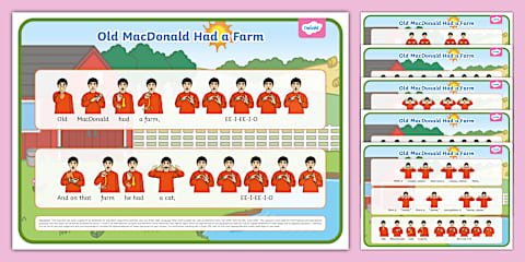 BSL The Wheels on the Bus Nursery Rhyme Song Sheet