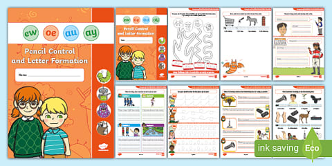 ZZ QU CH SH TH Pencil Control and Letter Formation Activity Booklet